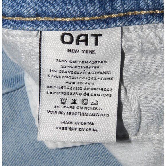OAT New York 1042 Womens Size 2 / 26 High Rise Wide Leg Denim Blue Jeans - Picture 5 of 8